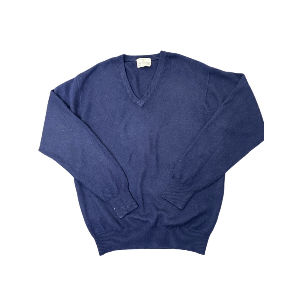 Vintage 100 per blue cashmere vneck sweater by Scottsdoon